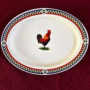 International Tableworks Bob Timberlake Rooster Oval Serving Platter